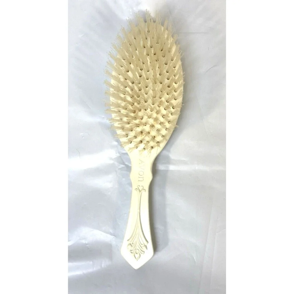 Vintage AVON Vanity Hair Brush 70s Nylon Bristles Past and Present Scrollwork